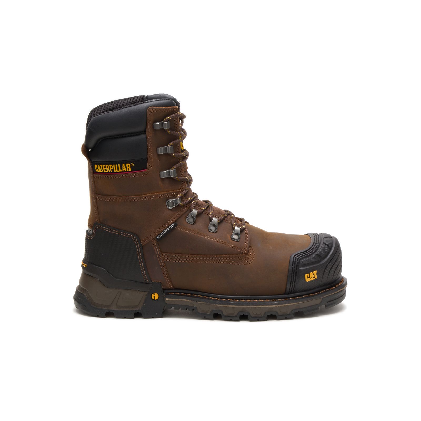 Men's Caterpillar Excavator Xl 8" Waterproof Thinsulate™ Composite Toe Work Boots Dark Brown Ireland SBOF09356